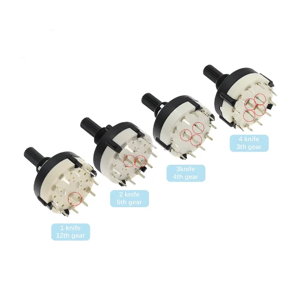 RS26 밴드 스위치 1-나이프 12단 2-나이프 6단 3-나이프 4-스피드 4-나이프 3-스피드 PCB 플러그 보드 조정 가능한 기어 스위치