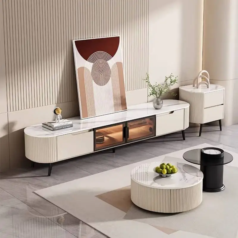 

Глянцевый классический телевизионный шкаф бежевого цвета, минималистичный, длинный, уникальный, винтажный, дизайнерский, в скандинавском стиле, роскошная мебель для гостиной.