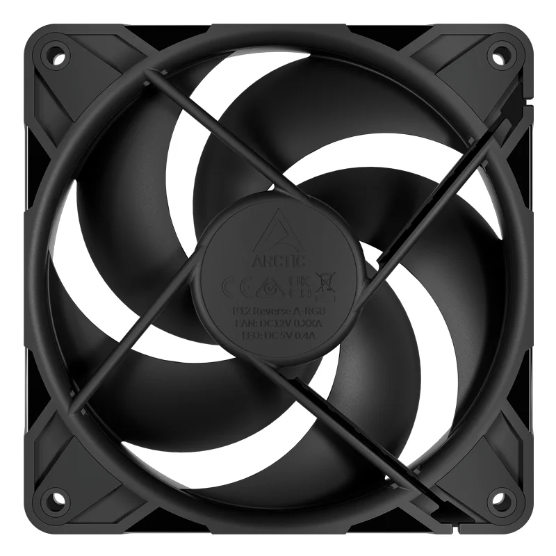 Original ARCTIC P12 Pro Reverse 120mm 4‑Pin PWM PST Fan FDB Bearing 0dB‑Mode Reverse Airflow Low Noise PC Case Cooling Fan Black