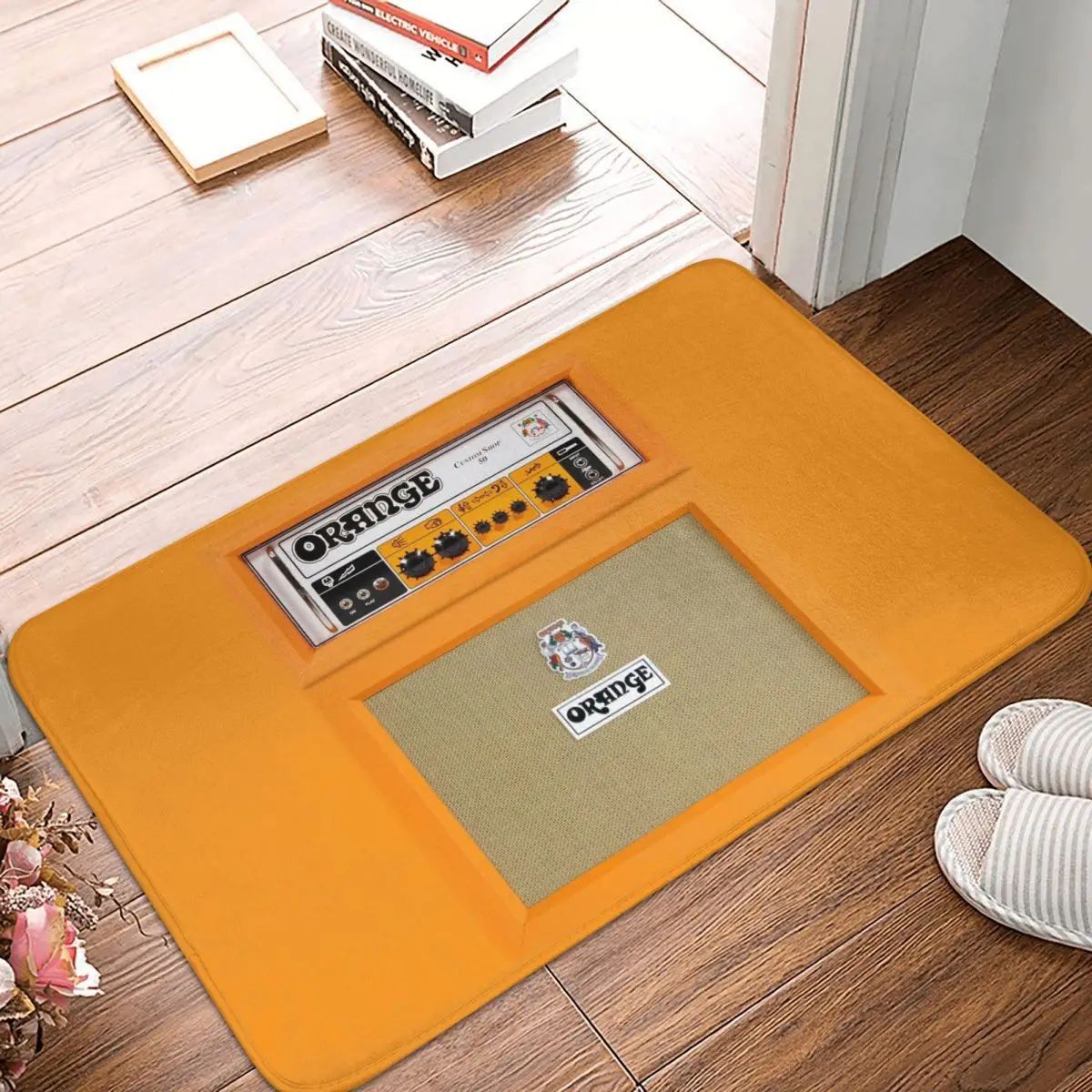 Orange Color Amp Amplifier Non-slip Doormat Floor Mat Absorbent Mat Carpet Rug for Kitchen Entrance Home Bathroom Footpad Mats