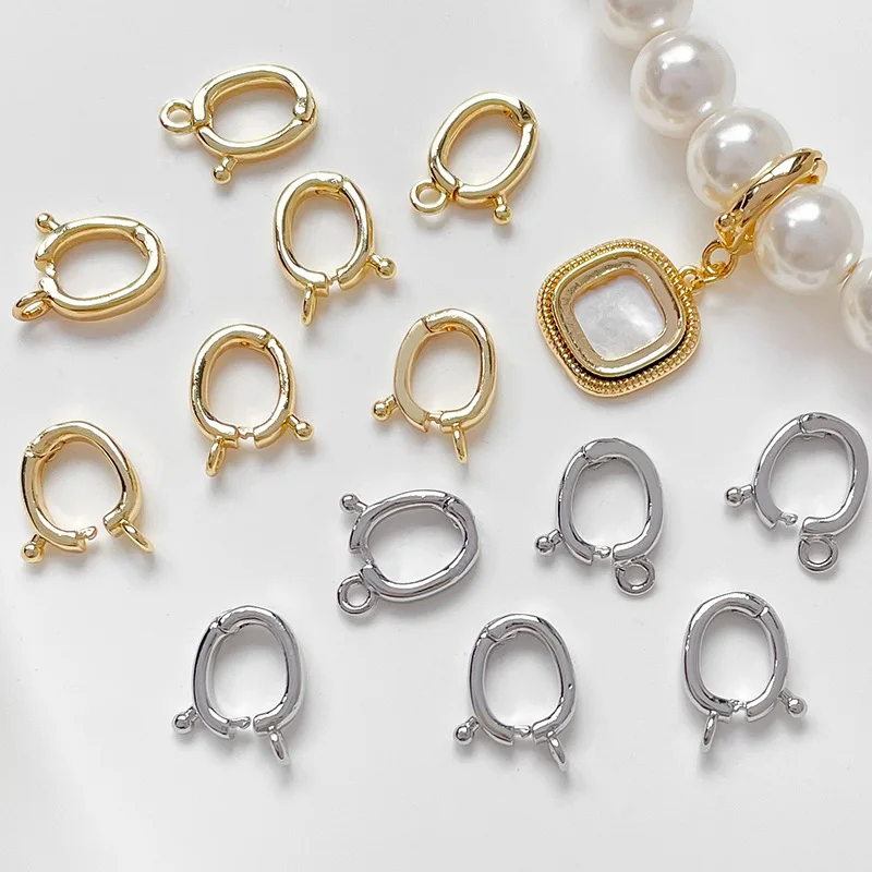 

5pcs Multi-Purpose 18K Gold Colorfast Plated Clasps with Single Pearl Drop, DIY Jewelry Clasp Connectors for Necklace Charms