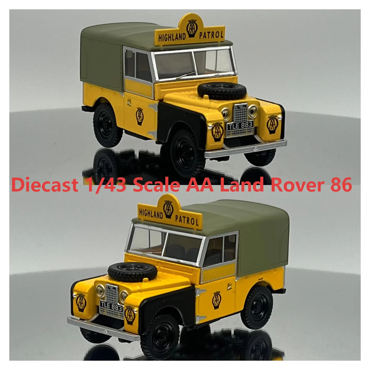 Diecast 1/43 Scale AA Land Rover 86 Highland Patrol Off-road Model Oxford Alloy Car Model Collectible Toy Gift Souvenir Display