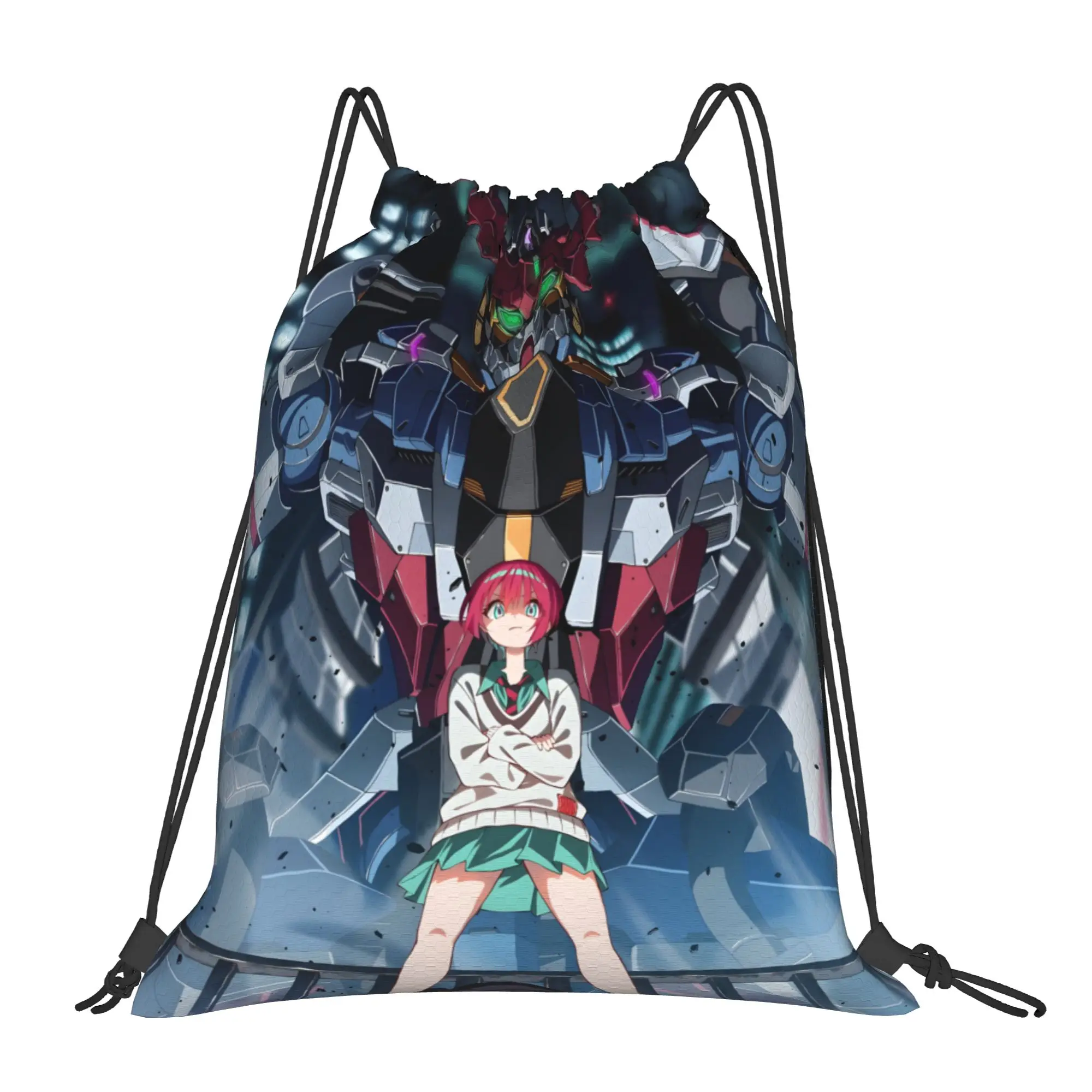 1 pc Gundam GQuuuuuuX MACHU Anime Drawstring Bags Hiking Storage Backpack School Shoe Bag