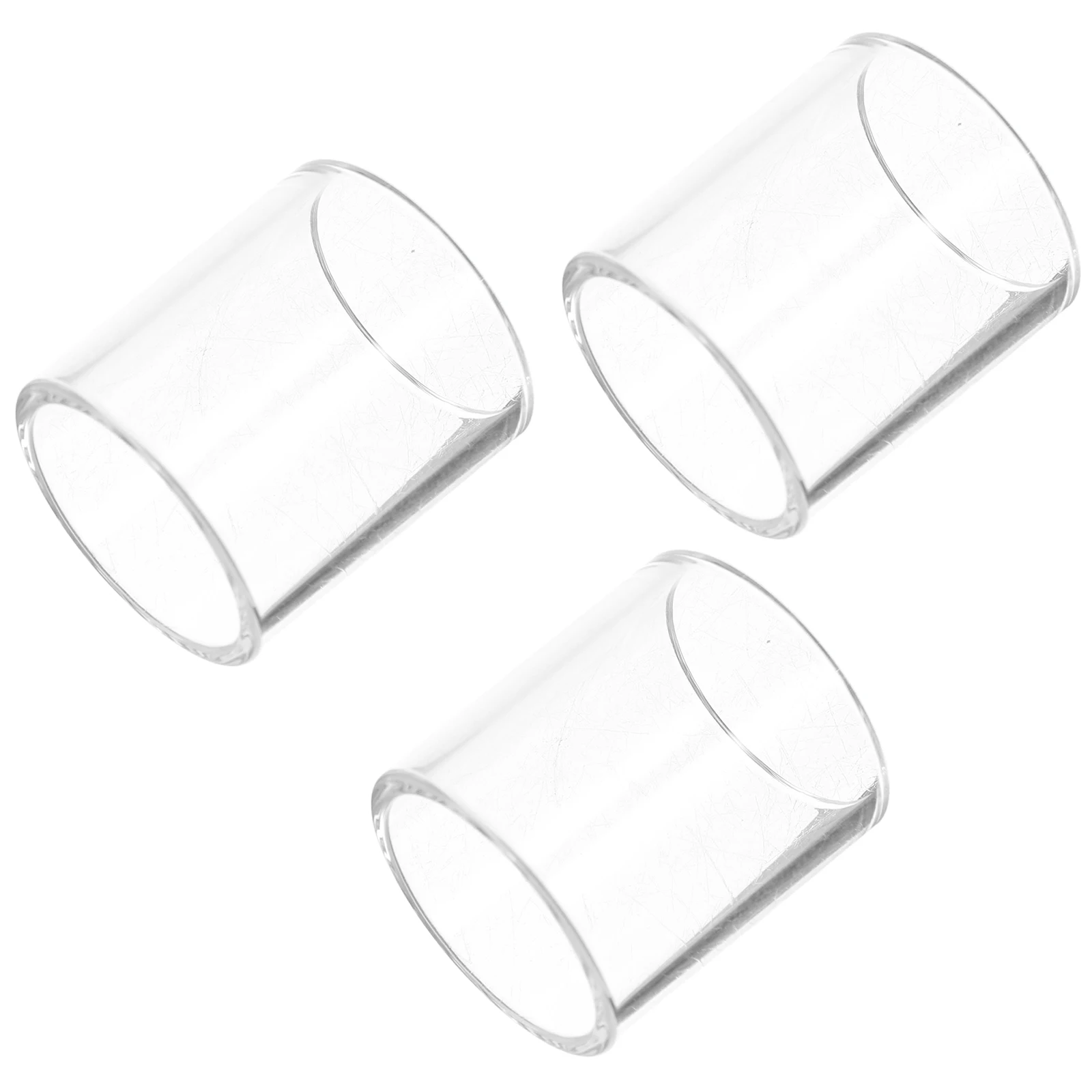 

3 Pcs Transparent Glass Guitar Slide Bar Accessories for Tone Practice Clear Sound Slider Finger Sleeve Tube Set