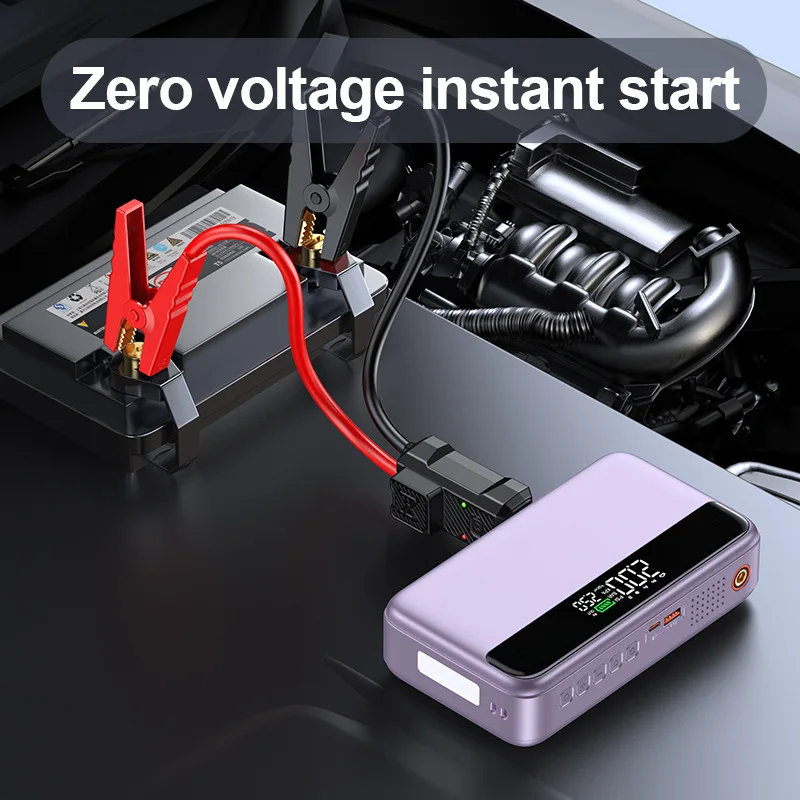 

12V MultifunctionalCarJump Starter & Air Compressor All-in-One, Universal forVehicles, with LED Light, Tire Pressure Gauge