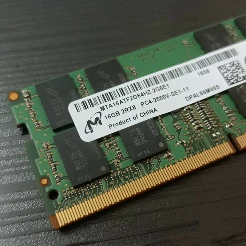 Micron RAMS DDR4 16GB 2666MHz Laptop Memory DDR4 16GB 2RX8 PC4-2666V-SE1-11 SODIMM 1.2V