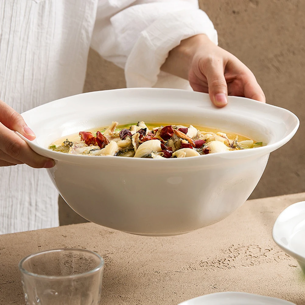 

Ceramic Serving Bowl Delicate Salad Dessert Fruit Storage Container Rigorous Process Selected Materials Entertaining