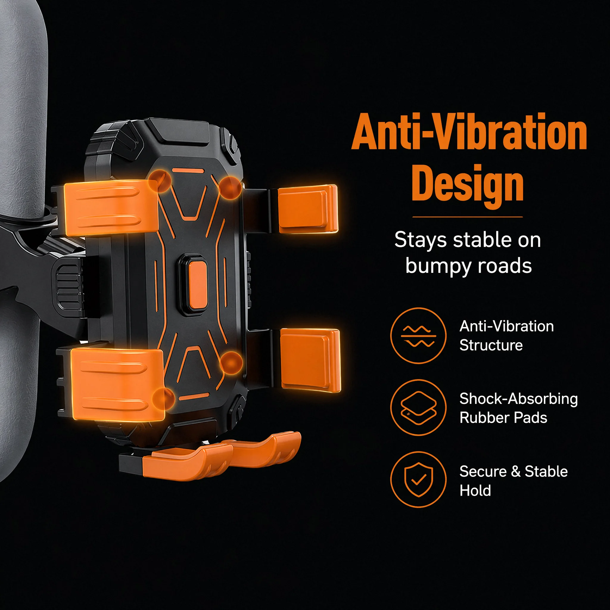 Heavy Duty Truck Grab Bar Phone Mount Shockproof Anti-drop 5 Claws Stable Clip Cell Phone Holder For Large Truck Lorry Bus RV