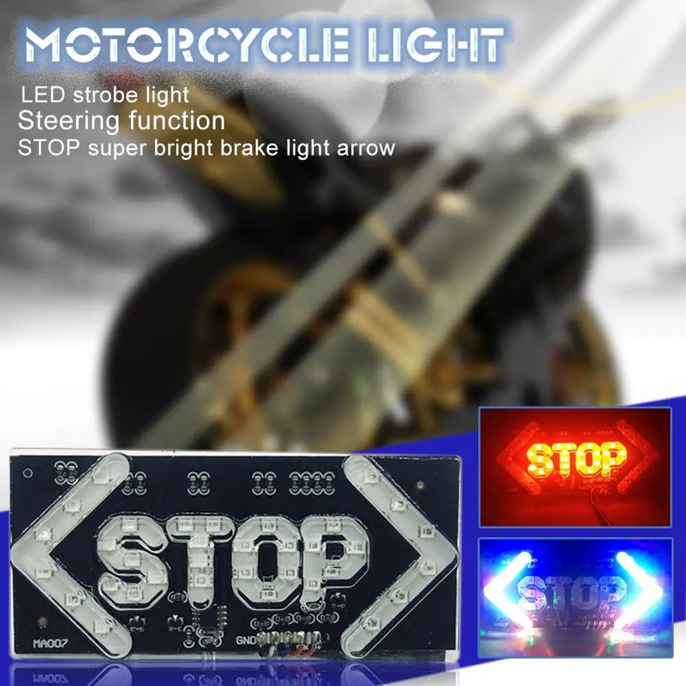 

12V Warning Light LED Motorcycle Light Flash STOP Motor Indicator Lamp Brake Turn Signal Driving Taillight for Harley motor