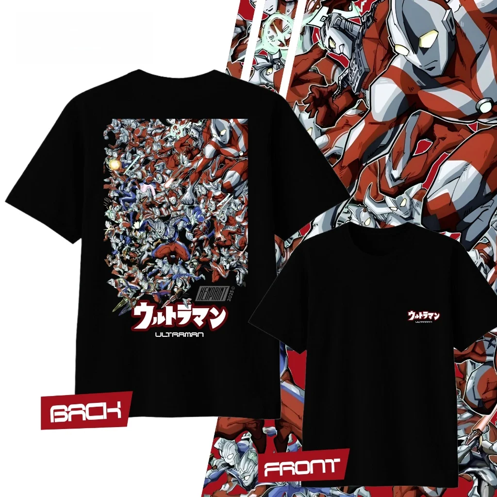 Anime Ultraman Printed Cotton Y2K T-shirt Summer Men's and Women's Harajuku Clothing Fashion Casual Street T-shirt Fan Gifts