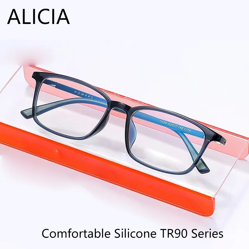 

ALICIA New Comfortable TR90 Silicone Teenage Student Eyewear Square Full Fram Optical Prescription Frames Man Woman
