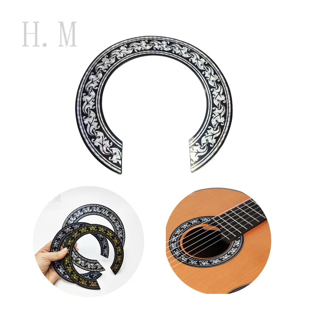 Finest 1pc 39/41inch Acoustic Guitar Sound Hole Decal Sticker Musical Instrument Accessory Classical Circle Rosette