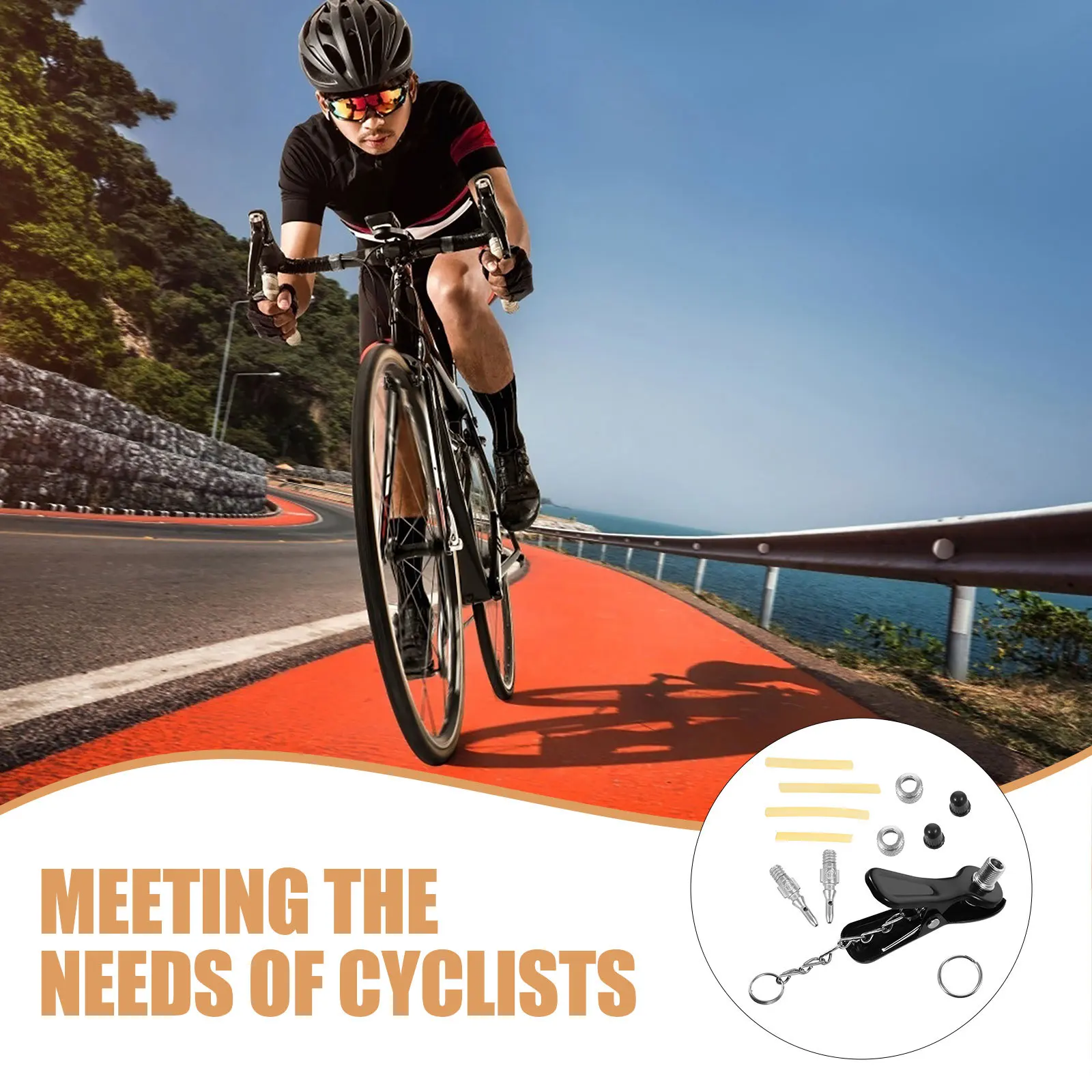 

1 set 1 Set Of Copper Nozzle Bike Inflator Pump Adapter Valve For Bicycle Motorcycle Tyre Air Chuck Inflator Nozzle Set