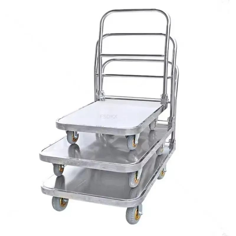 Modern Simple PVC Acrylic Folding Chair Cart Mobile Stackable for Warehouse Banquet Wedding Hotel