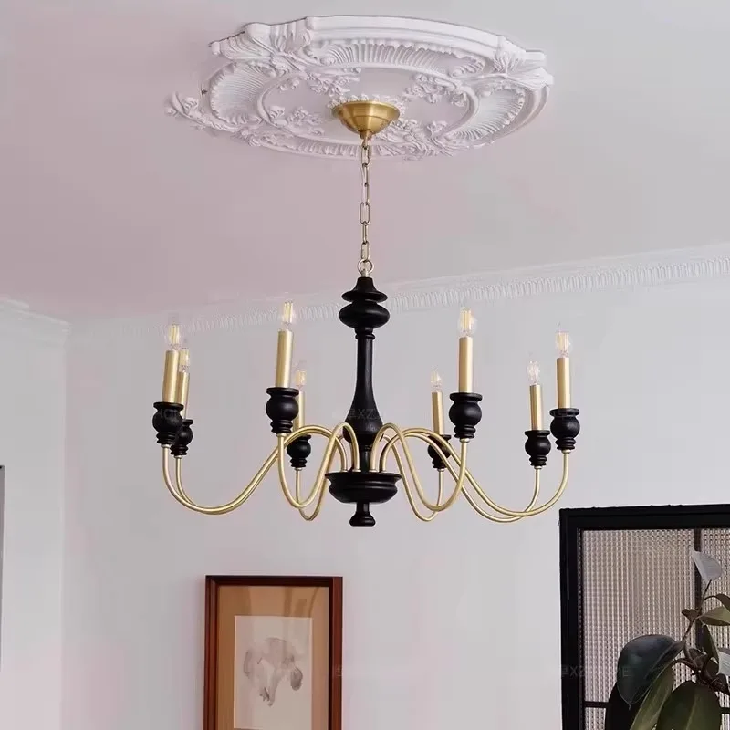French Luxury Living Room Chandeliers Retro Designer Candle Led Pendant Lamps Dining Bedroom Lighting Suspension Luminaire