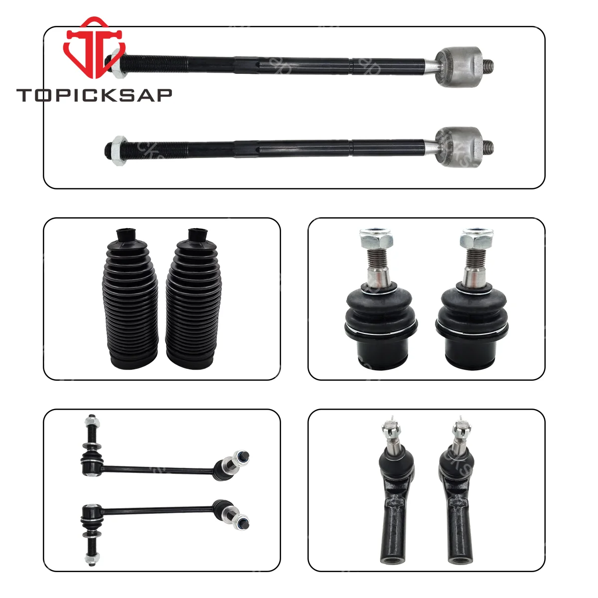 TOPICKSAP 16pcs Front Lower Upper Control Arms Suspension Steering Kit for Chrysler 300 Dodge Charger Challenger 2011 - 2014