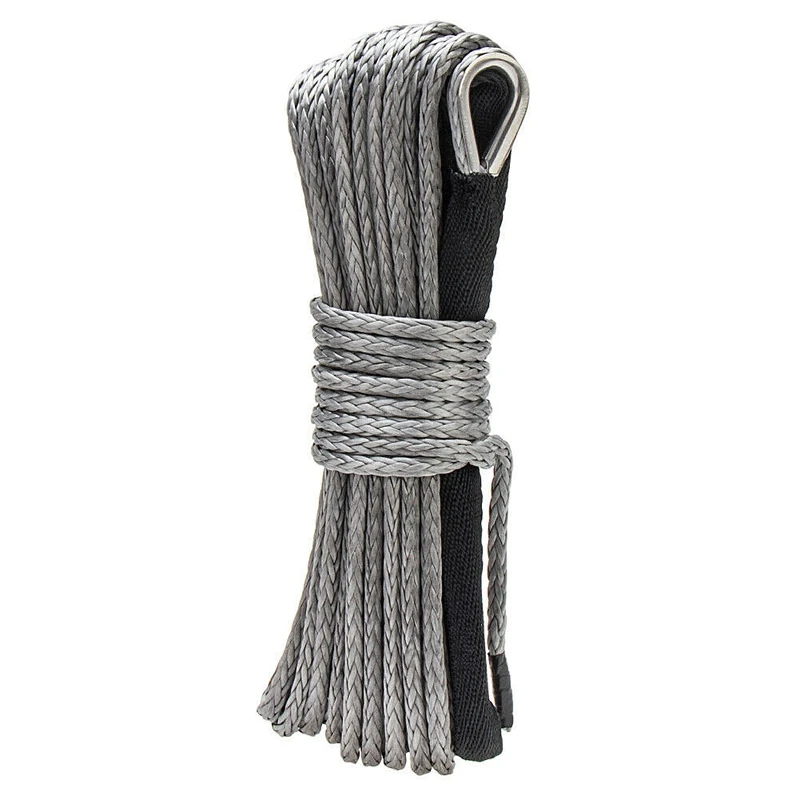 Synthetic Winch Rope, 1/4 X 50Ft Synthetic Winch Rope Line Cable For ATV UTV SUV Truck Boat Winch