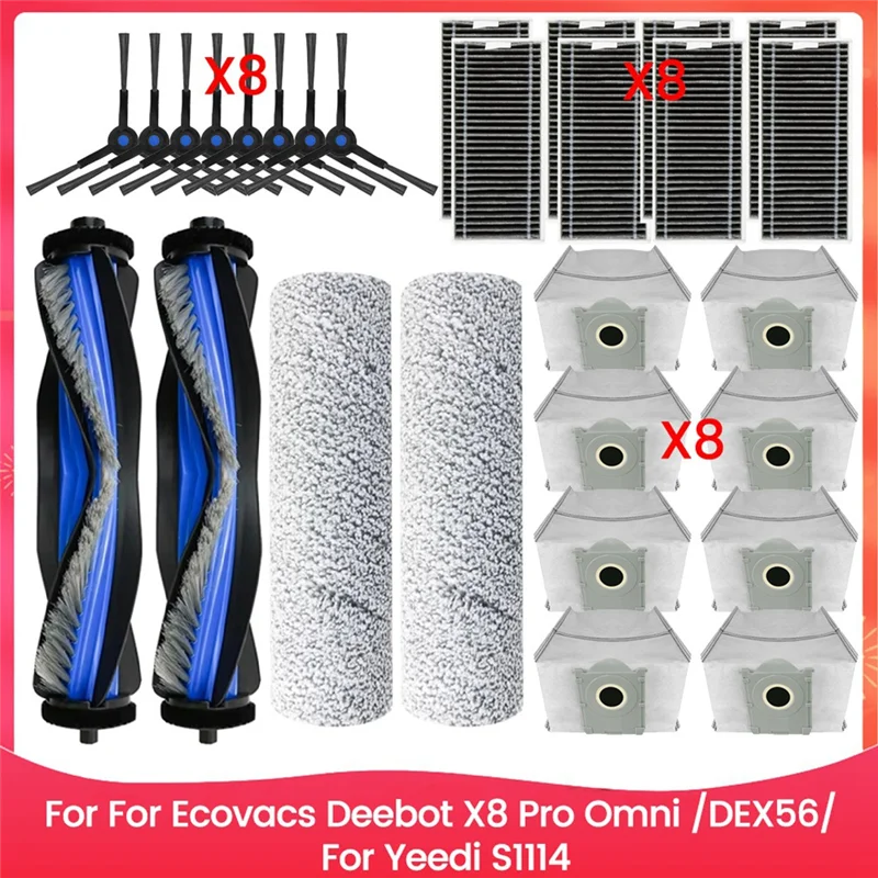 

A20M 28PCS Vacuum Cleaner Replacement Parts Forecovacs Deebot X8 Pro Omni /DEX56 Foryeedi S1114 Spare Parts