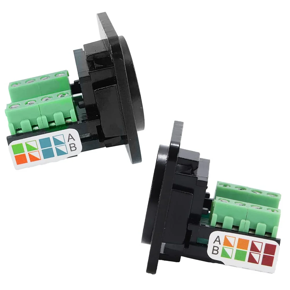 5PCS RJ45 Female Panel Mount Screw Terminal Adapter, D-Type RJ45 8P8C Female to 8pin Terminal