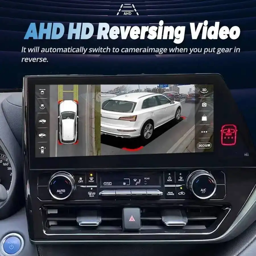 

12,3-дюймовый Android Auto для Toyota Highlander Crown Kluger 2021 2022, беспроводной CarPlay, GPS-навигатор, стерео мультимедийный плеер DSP