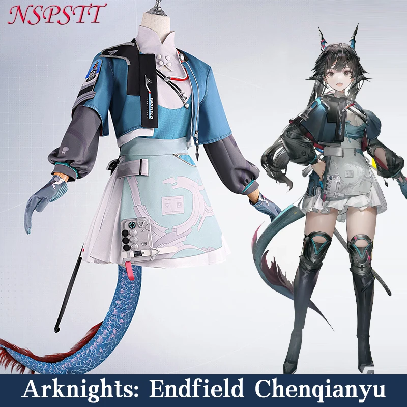 

NSPSTT Arknights Endfield Chen Qianyu Cosplay costume Uniform Full Set With Tail Hairpins Props For Halloween Carnival Party
