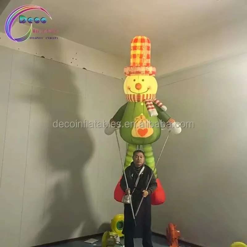Customizable Christmas Cartoon Theme Outdoor Inflatable Walking Costume With Back Support Durable Party Supplies