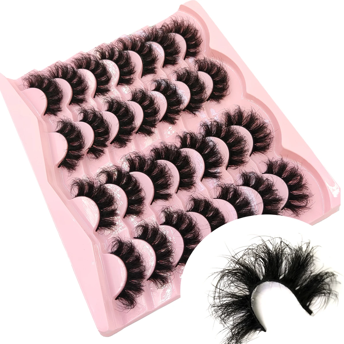 new 14 pairs false mink eyelashes fluffy false eyelashes thick and dramatic cat eye eyelashes long strip Wispy natural