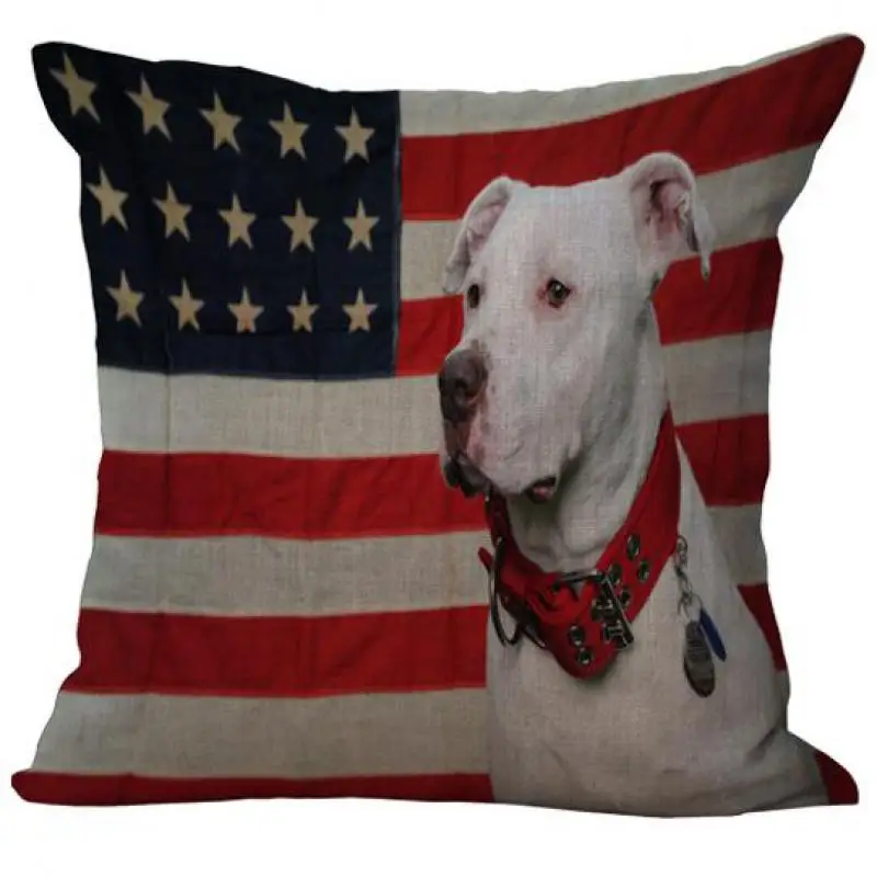 Cozy cushion cover American & British Flags Pet Dog printed Personality Throw Pillow Case home decorative pillows square 45x45cm