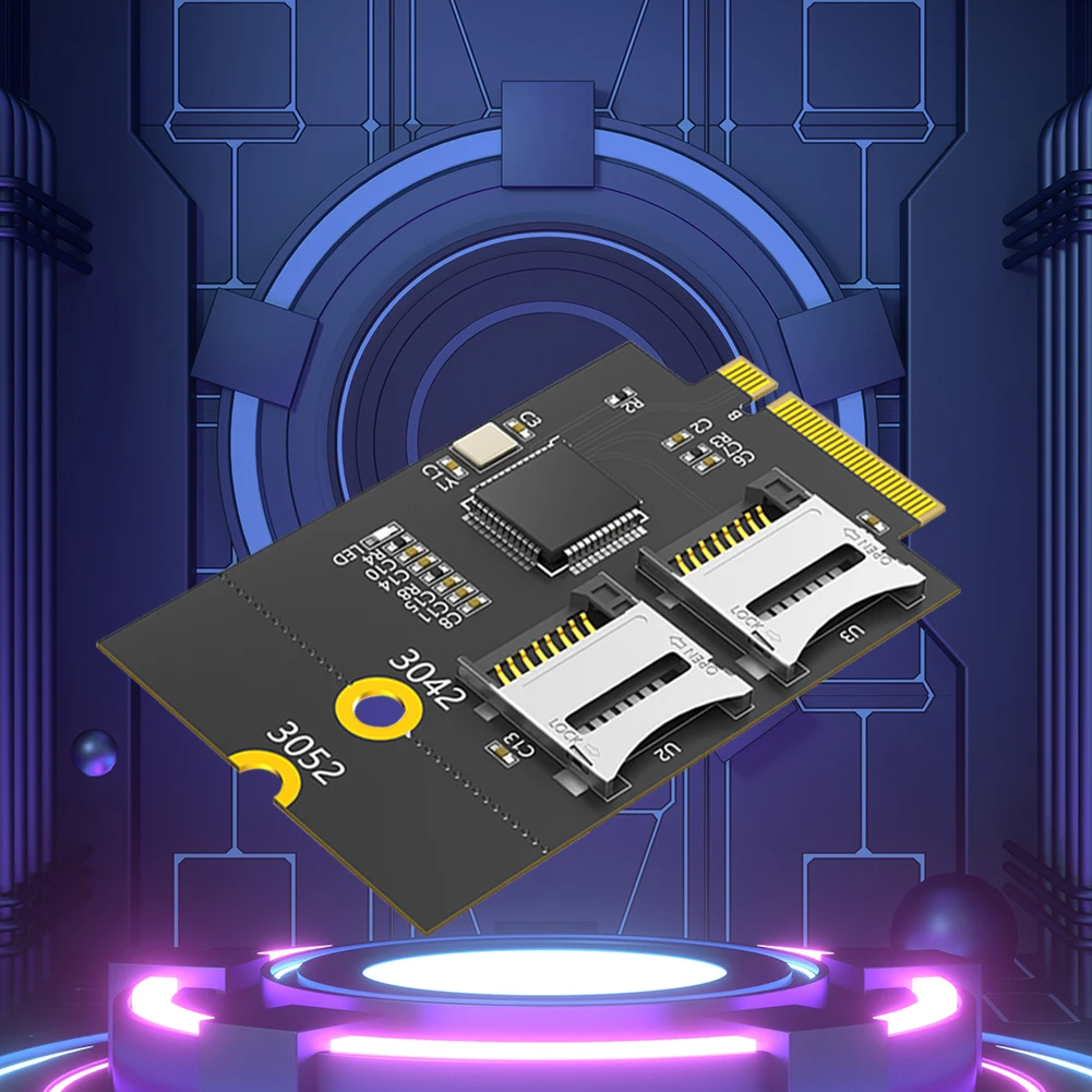 مايكرو SD TF بطاقة إلى M.2 NGFF B مفتاح محول M.2 NGFF B-KEY إلى مايكرو SD TF قارئ بطاقات T-فلاش بطاقة M.2 B بطاقة محول