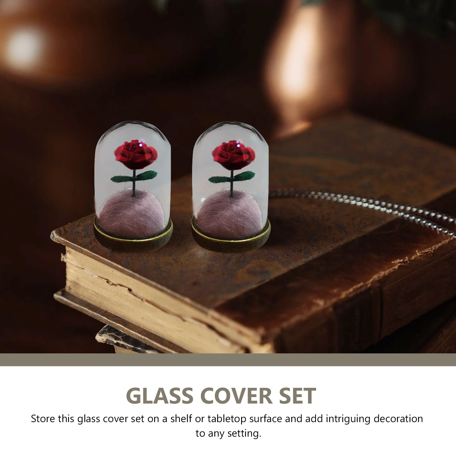 

5Sets Micro Landscape Glass Dome Clear Glass with Brass Base Smooth Surface for DIY Ecological Plant Terrarium Craft Display