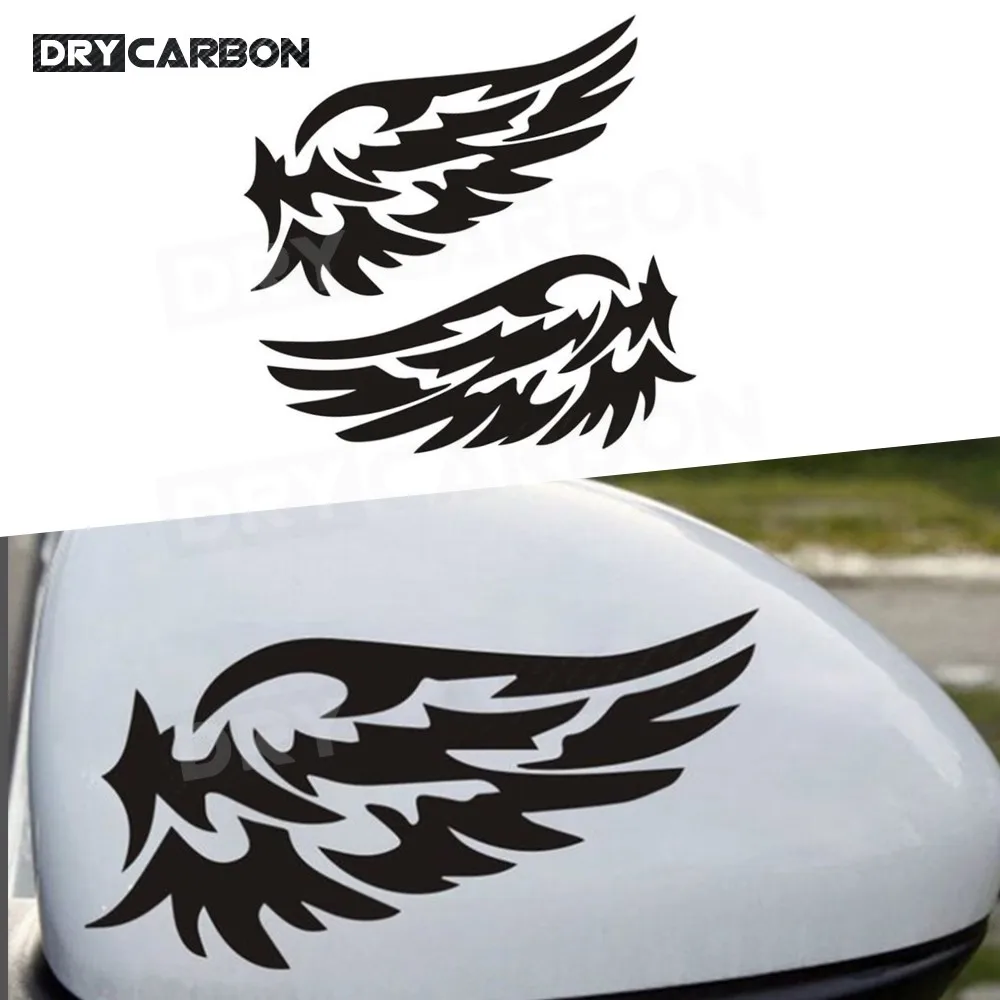 

Angel Wings Lovely Car Decal Stickers Motorcycles Decoration 3D Reflective Waterproof Stickers Rearview Glue Stickers 2Pcs