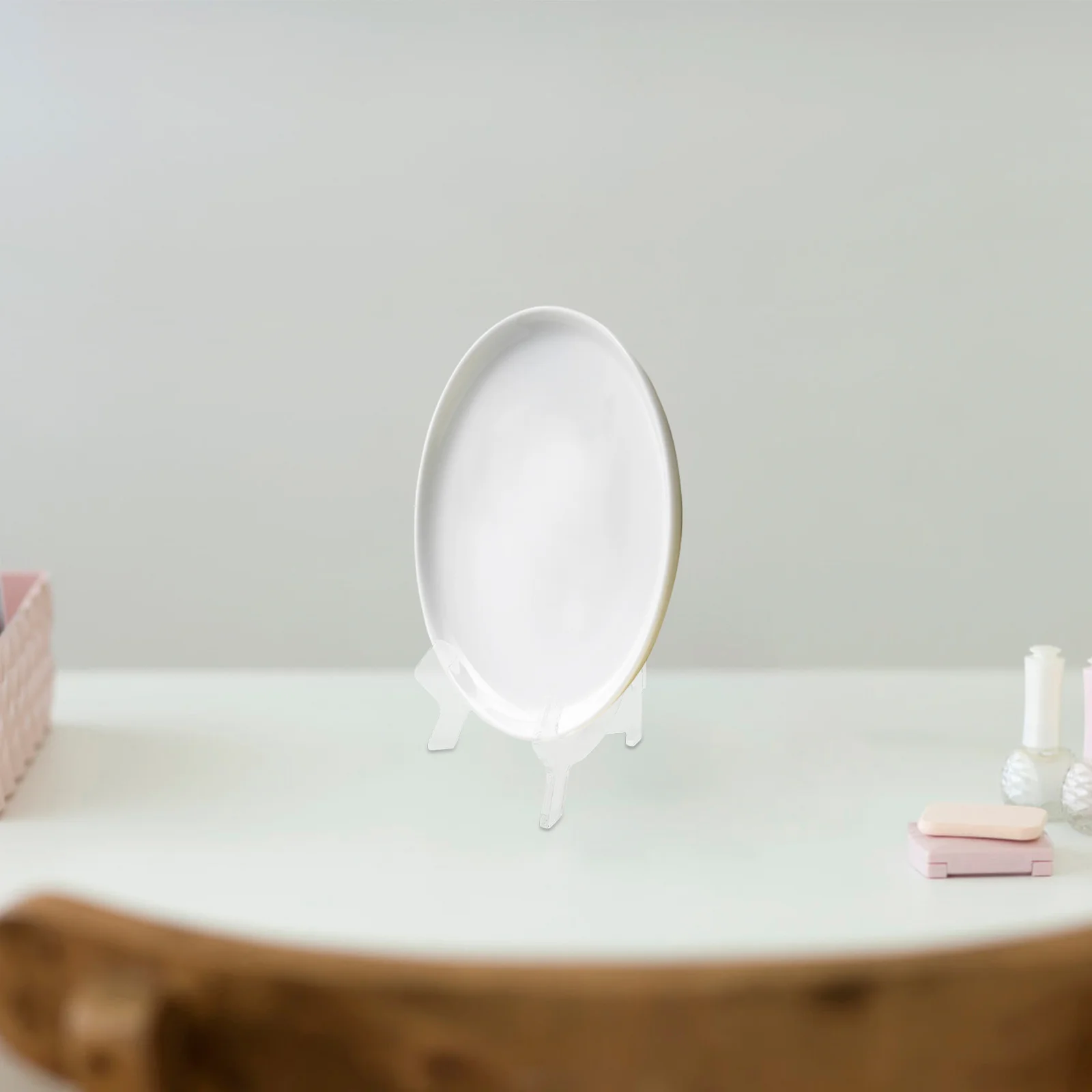 

4Pcs Clear Plastic Plate Display Stand Rack Adjustable Decorative Easels for Tabletop Home Decor Weddings Events