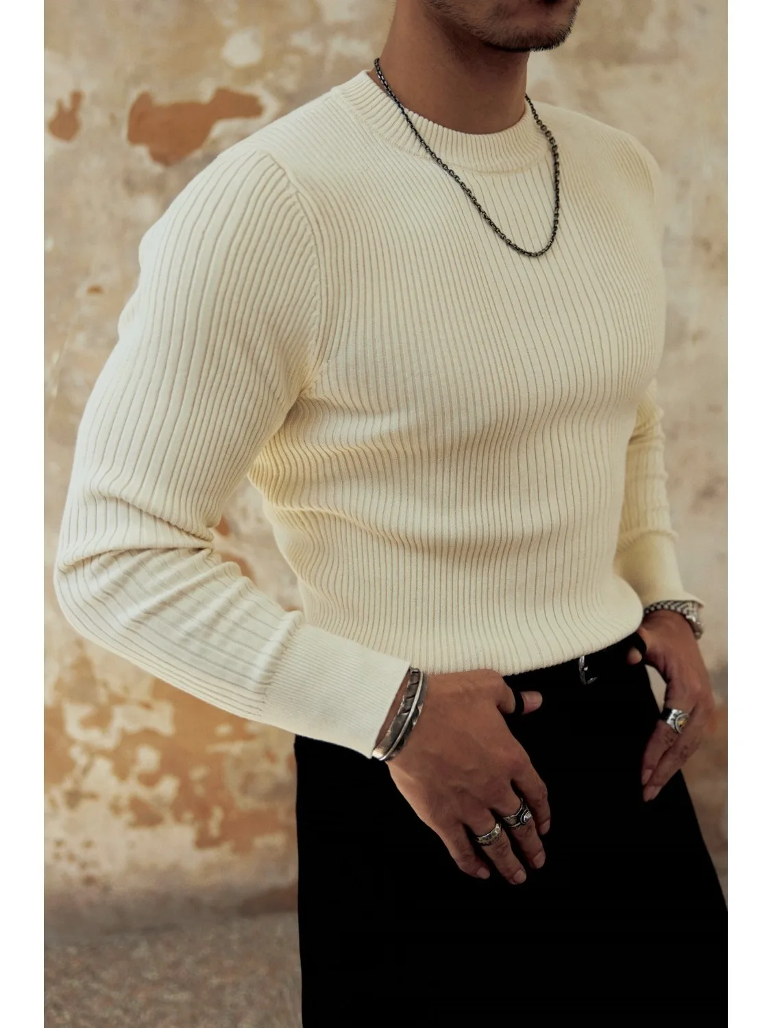 

Мужской повседневный трикотажный свитер с длинным рукавом и круглым вырезом, новинка зимы, удобный, из полиэстера