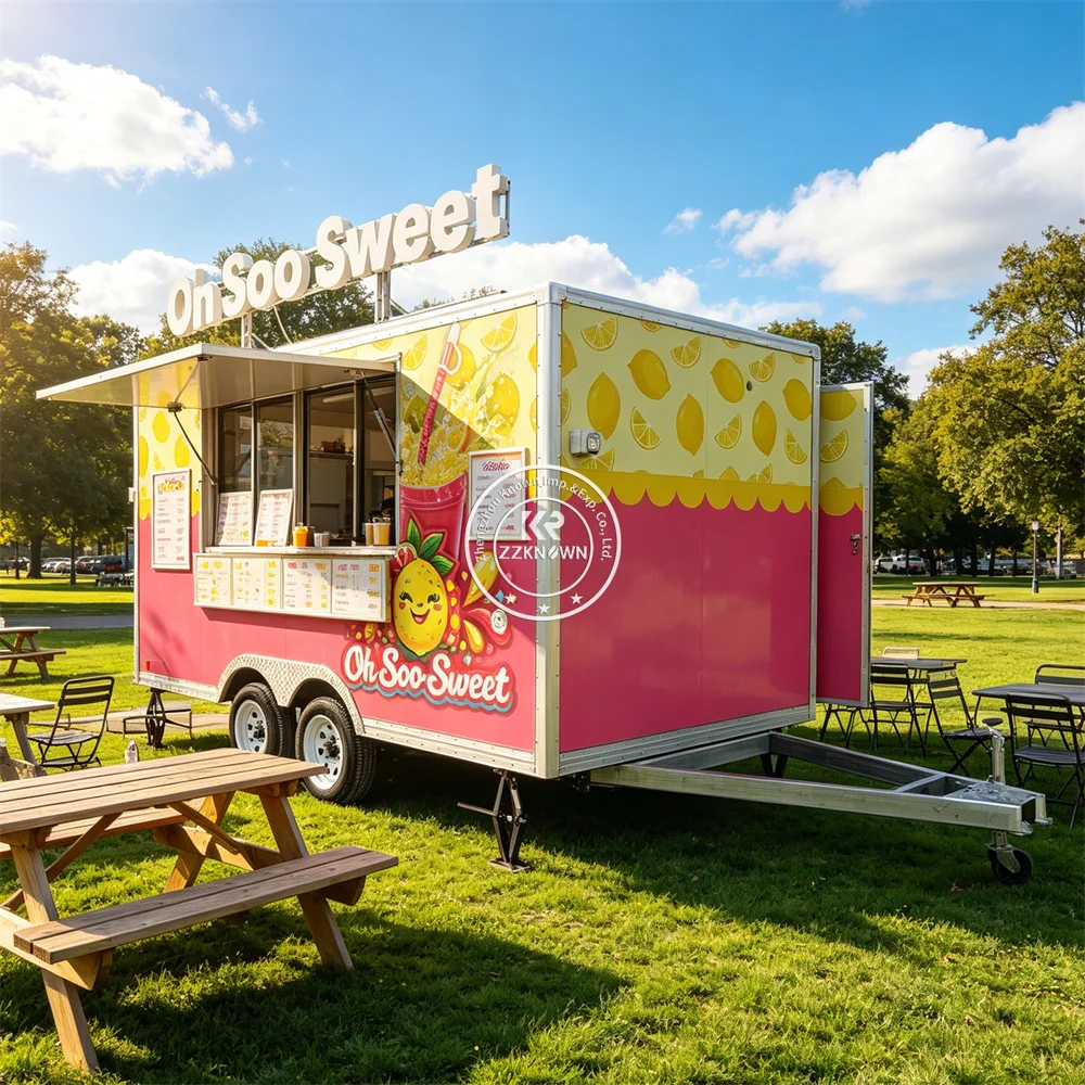 

Custom Mobile Pizza Pasta Trailer Concession Trailer Mobile Kitchen Ice Cream Cart Commercial Food Truck with Kitchen
