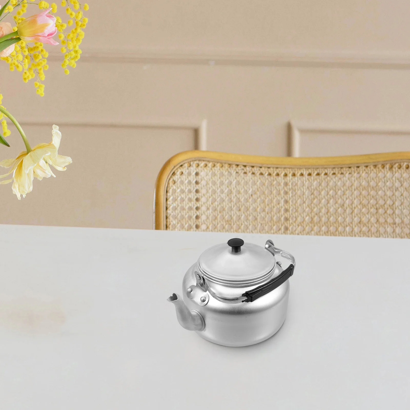 

1L Aluminum Teapot With Lid Handle Small Portable Tea Pot For Home Office Camping Metal Kettle Boiling Water Container