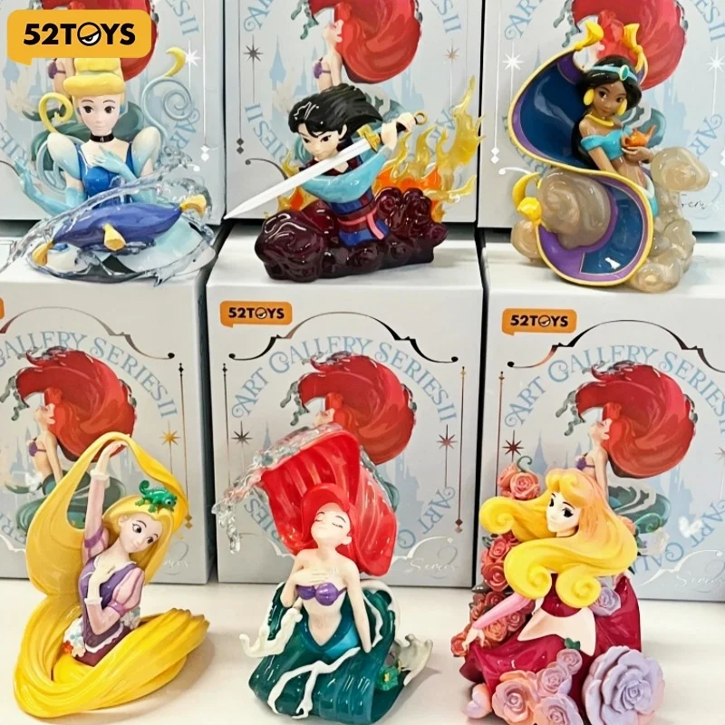 

52Toys Genuine Disney Princess Art Series Blind Box Gallery 2 Generation Kawaii Anime Box Figure Mystery Girl'S Christmas Gift