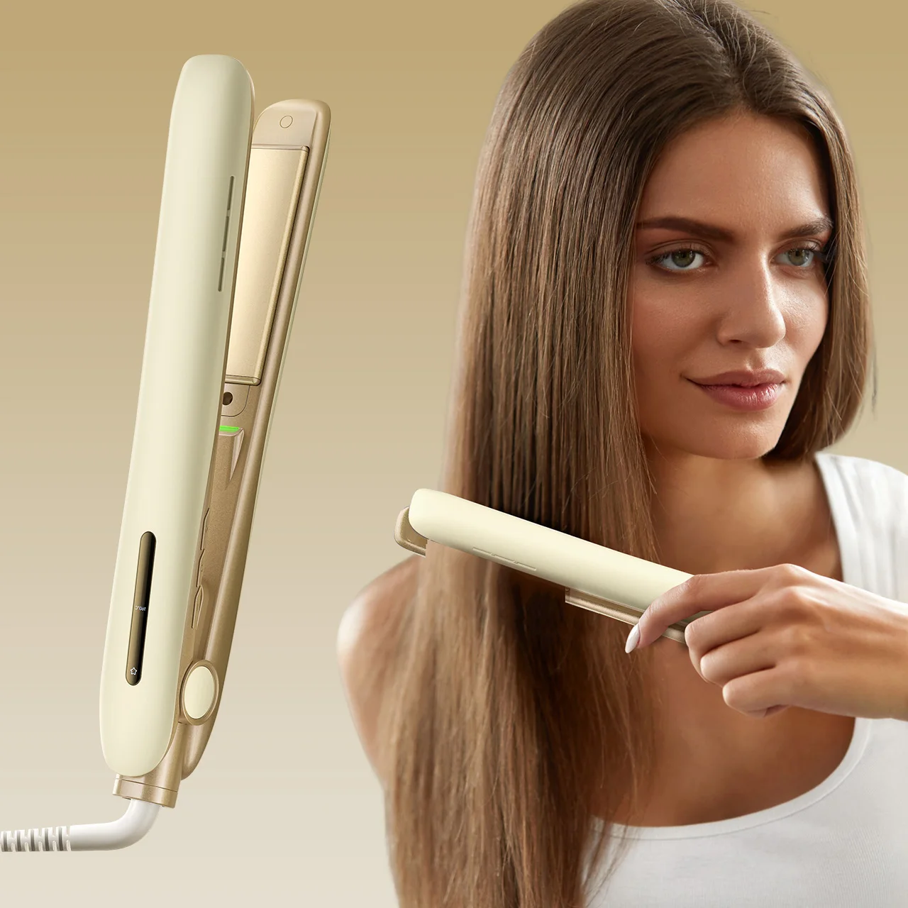

2 in 1 Hair Straightener And Curler Straightening Curling Iron Professional Negative Ion Fast Heating Styling Flat Iron