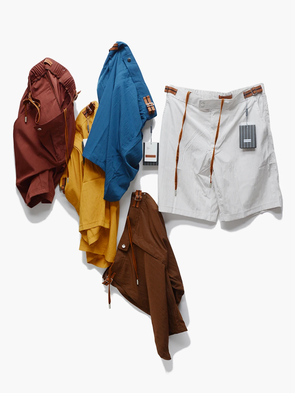 

Faionable Urban Men's ort Pants Metal Folded Dstring Waist Commuter Versatile Polyester And Nylon Casual Busin orts