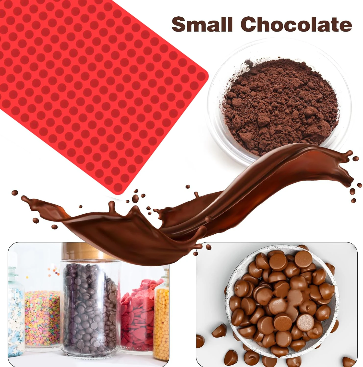 247-Cavity Mini Round Silicone Mold/Chocolate Drops Mold/Dog Treats Pan/Semi Sphere Gummy Candy Molds for Ganache Jelly Caramels