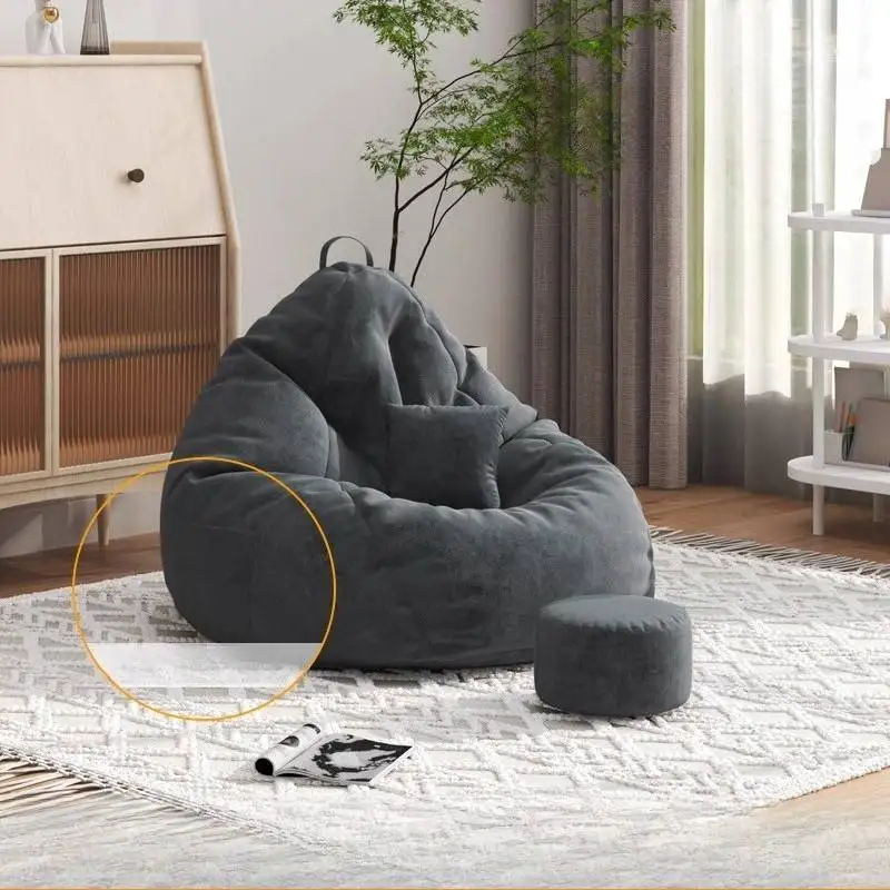 الأصفر مصمم كسول أريكة بنمط حقيبة الفول غرفة المعيشة اليابانية الفردية كسول أريكة بنمط حقيبة الفول الصالات Divano Soggiorno أثاث المنزل #2