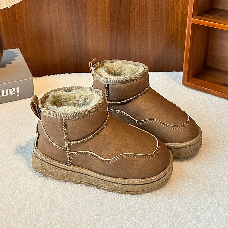 أزياء الأطفال عدم الانزلاق مبطن بنين بنات القطن سميكة القطن أحذية الشتاء الدافئة بلون يمكن ارتداؤها لينة وحيد عارضة الأحذية