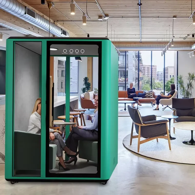 for Two Person Soundproof Acoustic Cabin 28dB Noise Reduction Modern Design Modular Easy to Install for Office Private Calls