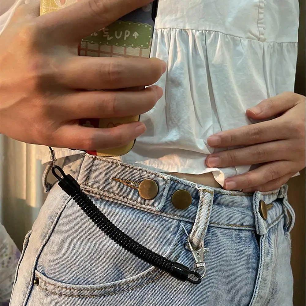 

Ремешок для телефона на шею, спиральный страховочный шнур, банджи-шнурок для ключей, эластичный ремешок для мобильного телефона