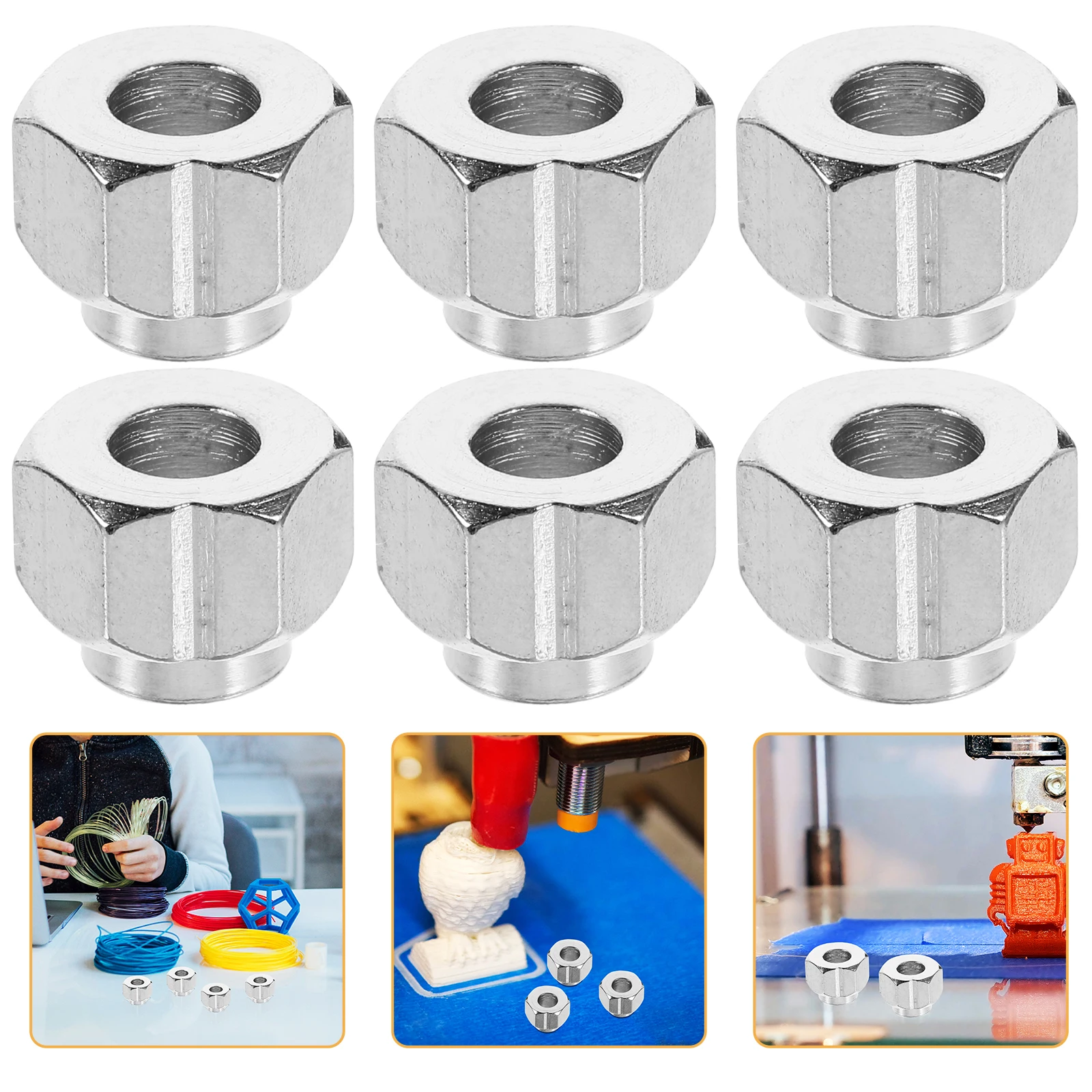

20pcs Carbon Steel Nickel Plated Nut 6mm Height 10mm Diameter Head V-groove Wheel Nuts Eccentric Spacer for 3D Printer Parts