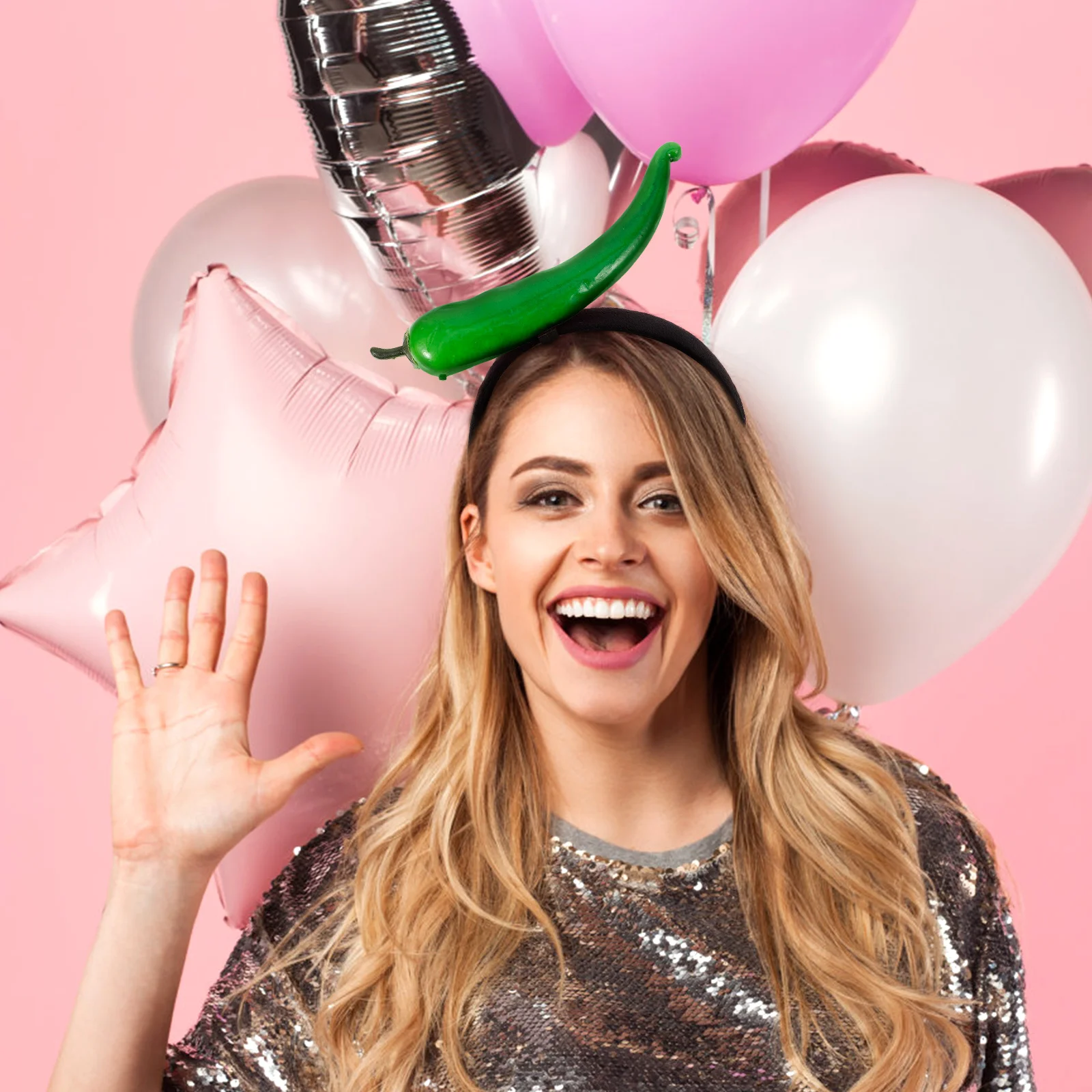 

Chili Headb Cute Hair Hoop Funny Decorative Pepper Lovely Design Sexy Comfortable Entertainment Fix Hair Washing