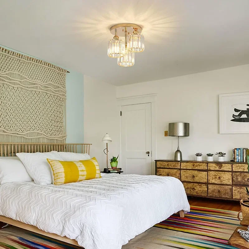 2026 LED Crystal Ceiling Lights Modern Luminaries Black Kitchen With Transparent Lampshade Hallway Luminaries For Entrance