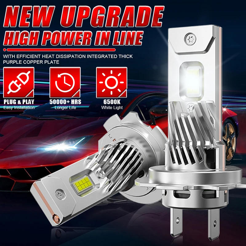 Drifterye 2 قطعة 8054 CSP عالية الطاقة 6000 كيلو H7 أضواء led 1000 واط المصابيح الأمامية سيارة 1: 1 التوصيل والتشغيل الصغير شعاع عالي شعاع منخفض 12 فولت مروحة #2