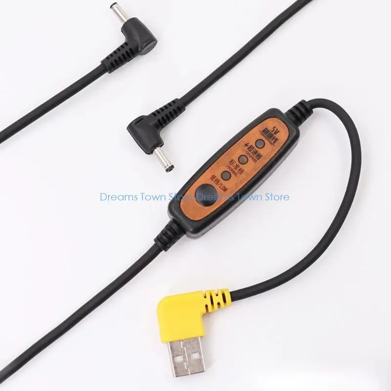 USB Input Cooling Wear Cable with Fan Level Adjustment Module, Replacement Connection Line for Hot Weather Work, Warehouse