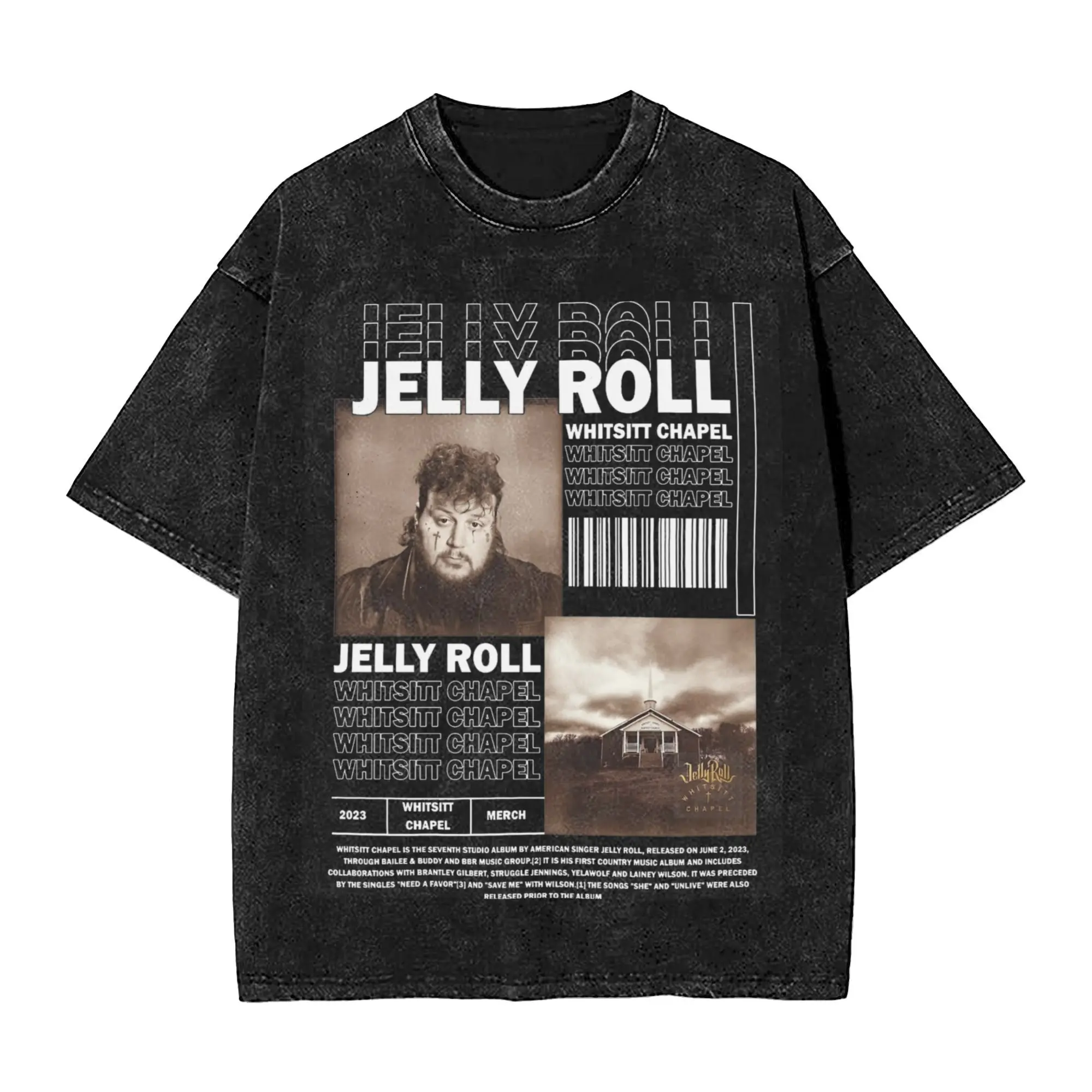 Stylish Jelly Rol Singer Country Music Outfit T Shirt for Men Women World Tour 2024 Cotton Washed Tee Shirts Clothing