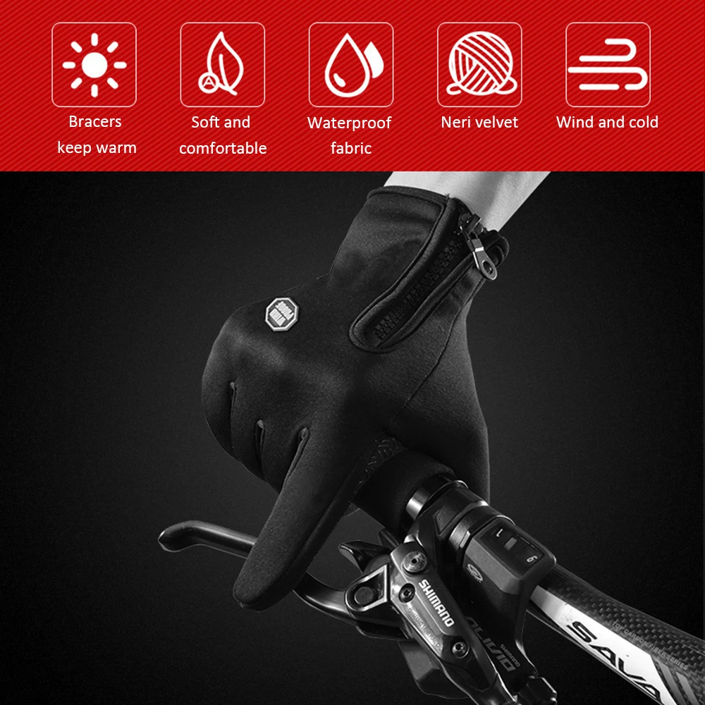 Men Full-finger Gloves Touch Screen Outdoor Motorcycle Off-road Sports Cycling Protection Anti-fall Motorcycle Finger Gloves